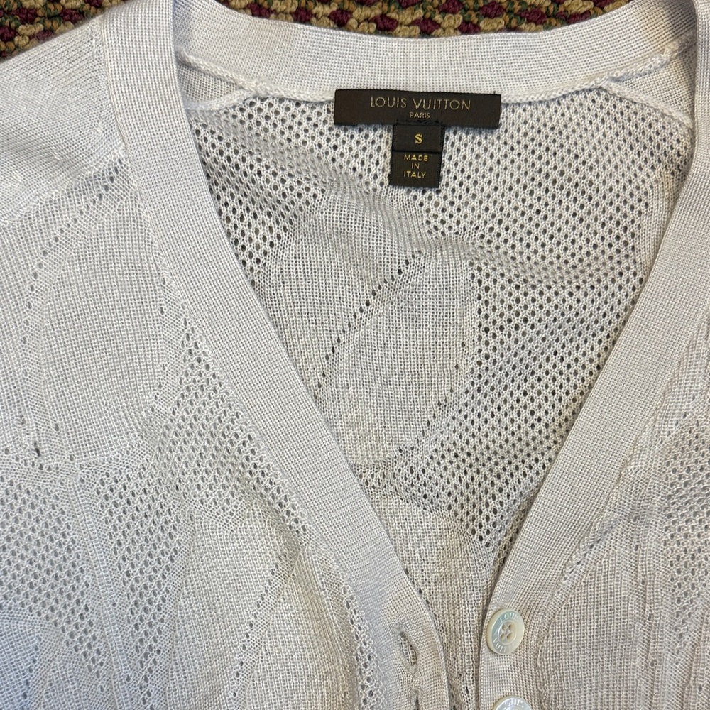 Louis Vuitton Light Gray Cardigan Sweater